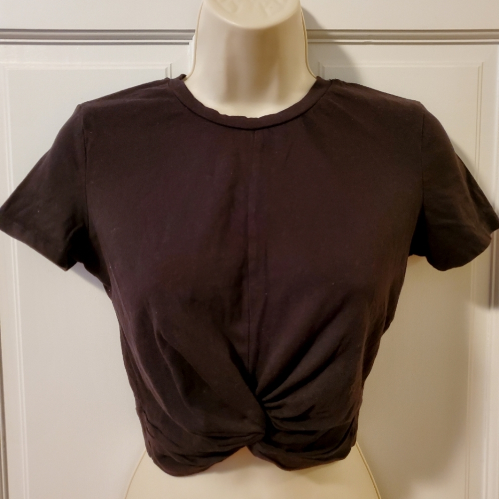 Zara Women's Crop Twist Knot Front Top